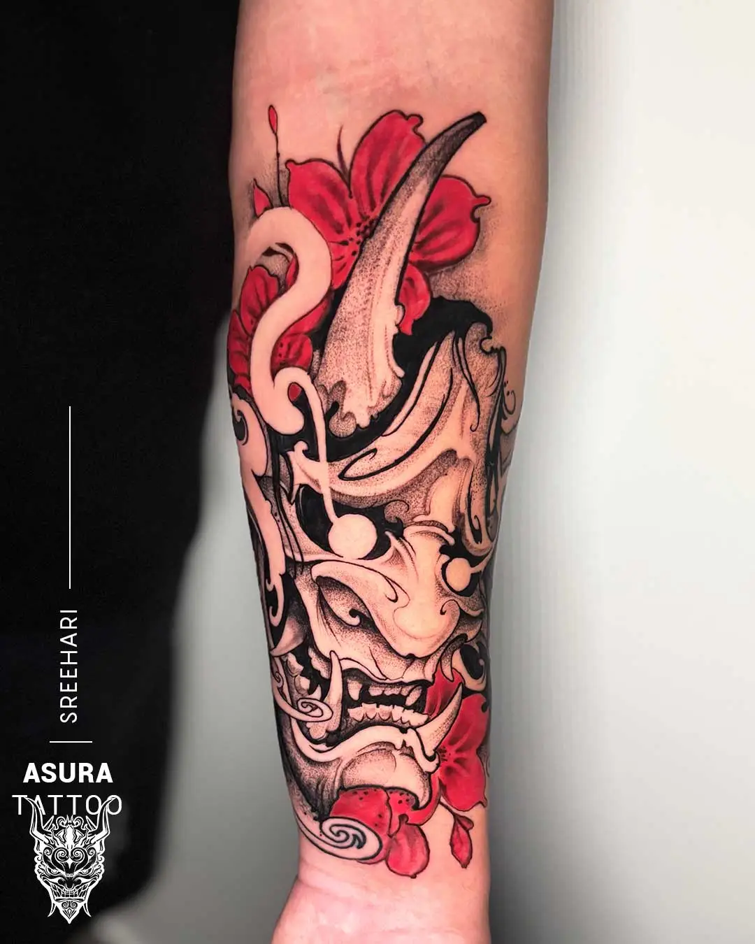 Sreehari ONI mask forearm Tattoo Sreehari ONI mask forearm Tattoo